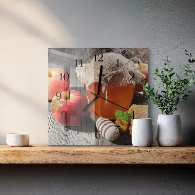 Wanduhr mit motiv quadratisch Honigapfel