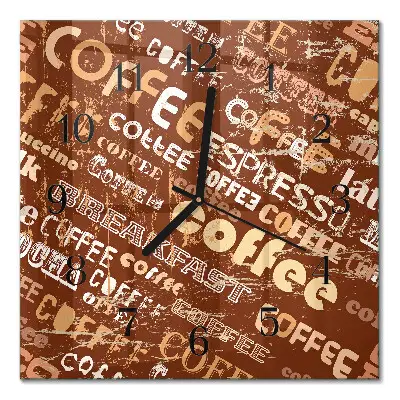 Quadratische wanduhr modern Kaffee