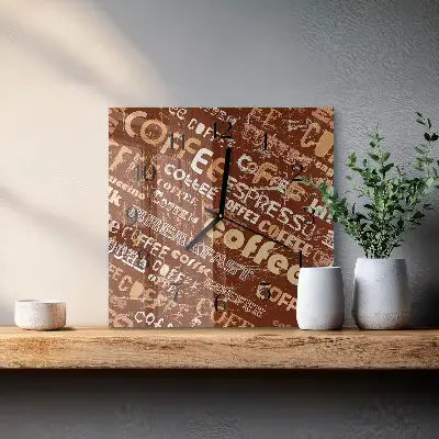 Quadratische wanduhr modern Kaffee
