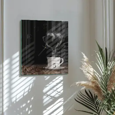 Moderne wanduhr quadratisch Kaffee