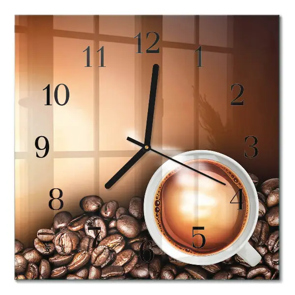 Quadratische wanduhr modern Kaffee