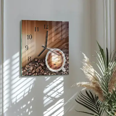 Quadratische wanduhr modern Kaffee