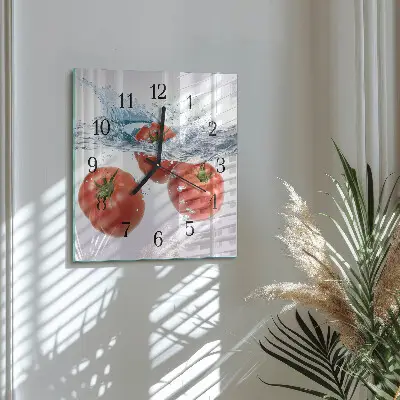 Glasuhr quadratisch Tomaten
