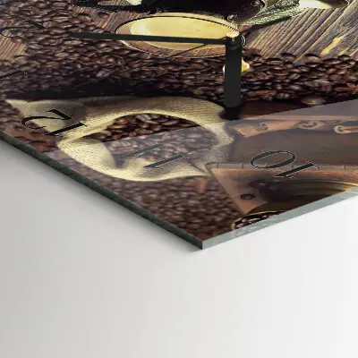 Glasuhr quadratisch Kaffee