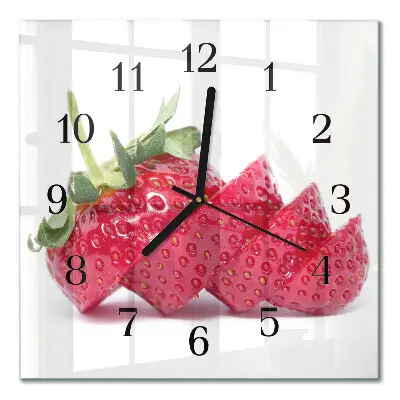Moderne wanduhr quadratisch Erdbeere