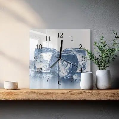 Quadratische wanduhr Eis
