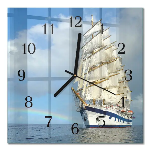 Wanduhr mit motiv quadratisch Schiff