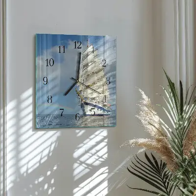 Wanduhr mit motiv quadratisch Schiff
