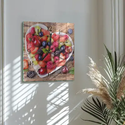 Quadratische wanduhr modern Obst