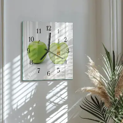 Wanduhr mit motiv quadratisch Apfel
