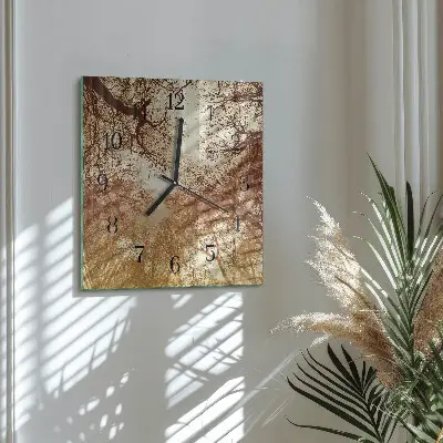 Quadratische wanduhr modern Baumkronen