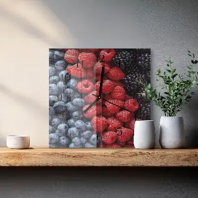 Wanduhr mit motiv quadratisch Beeren