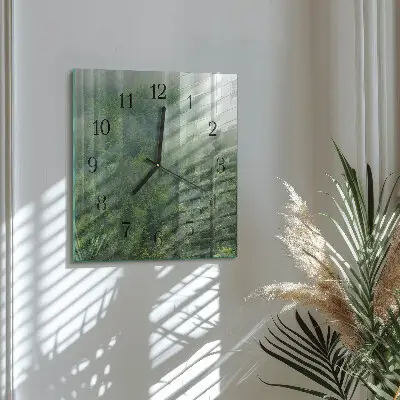 Quadratische wanduhr modern Nebelwald