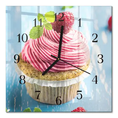 Glasuhr quadratisch Himbeermuffin
