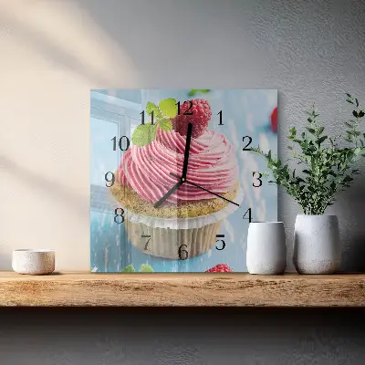 Glasuhr quadratisch Himbeermuffin
