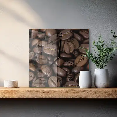 Quadratische wanduhr Kaffee