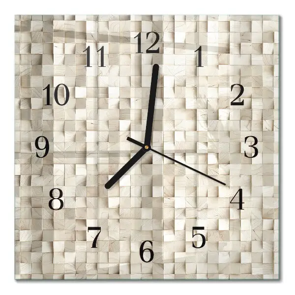 Wanduhr mit motiv quadratisch Holzmosaik