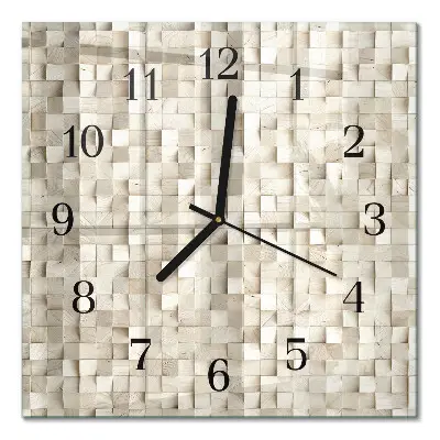Wanduhr mit motiv quadratisch Holzmosaik