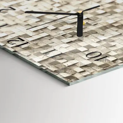 Wanduhr mit motiv quadratisch Holzmosaik