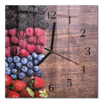 Quadratische wanduhr modern Waldfrüchte