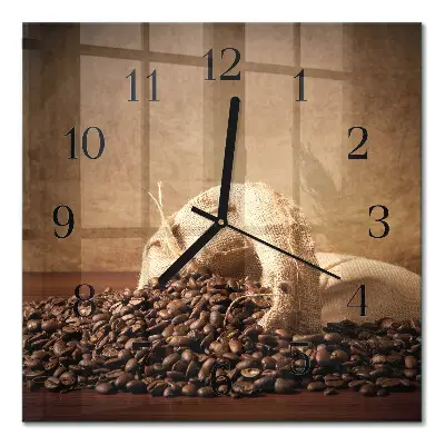 Wanduhr mit motiv quadratisch Kaffee