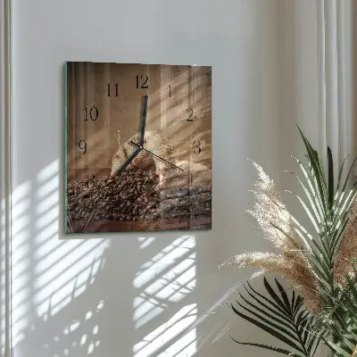 Wanduhr mit motiv quadratisch Kaffee