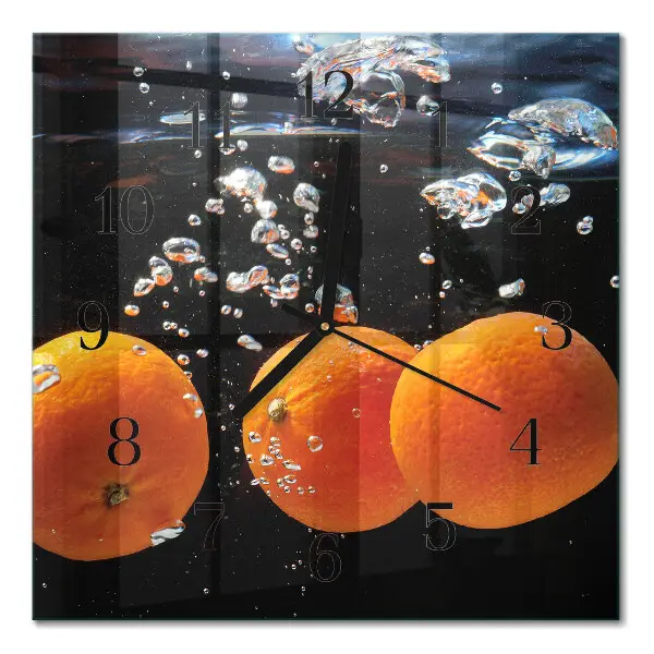 Glasuhr quadratisch Orangen