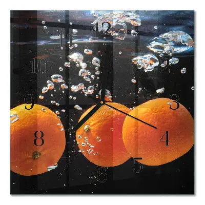 Glasuhr quadratisch Orangen