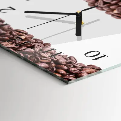 Quadratische wanduhr modern Kaffeebohnen
