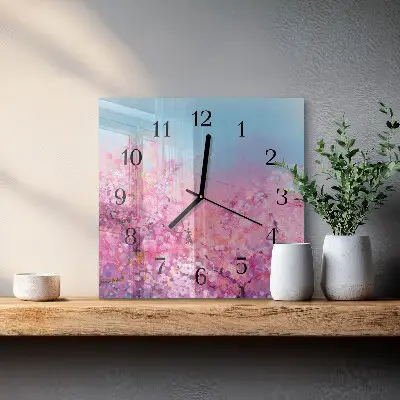 Quadratische wanduhr Blumenmuster