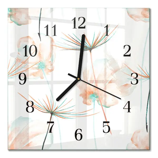 Quadratische wanduhr modern Löwenzahn
