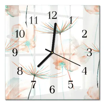 Quadratische wanduhr modern Löwenzahn