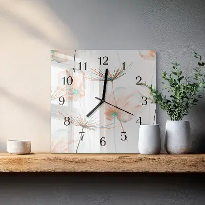 Quadratische wanduhr modern Löwenzahn