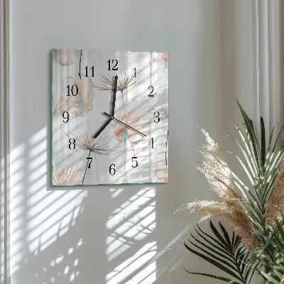 Quadratische wanduhr modern Löwenzahn