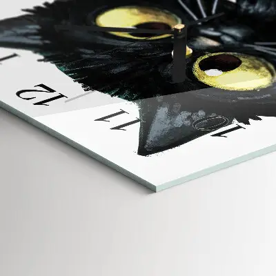 Quadratische wanduhr Schwarze Katze