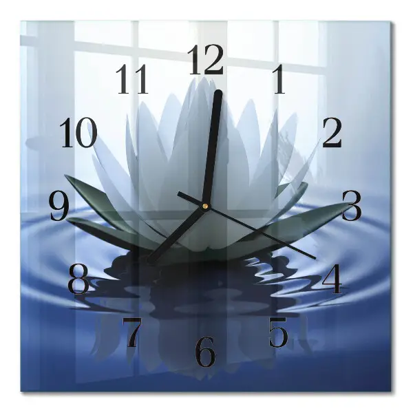 Quadratische wanduhr modern Seerose