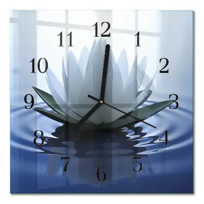 Quadratische wanduhr modern Seerose