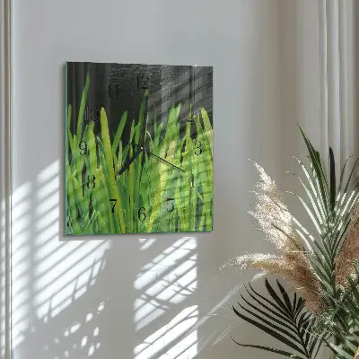 Wanduhr mit motiv quadratisch Gras