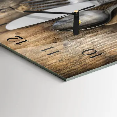 Quadratische wanduhr modern Besteck