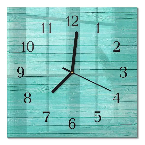 Quadratische wanduhr Grüne Bretter