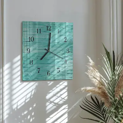 Quadratische wanduhr Grüne Bretter