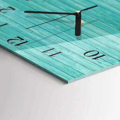 Quadratische wanduhr Grüne Bretter