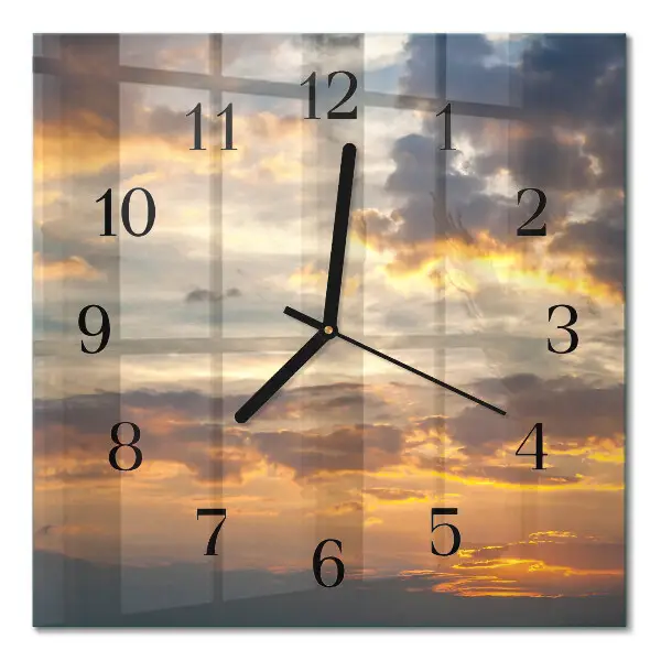 Moderne wanduhr quadratisch Sonnenuntergang