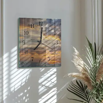 Moderne wanduhr quadratisch Sonnenuntergang