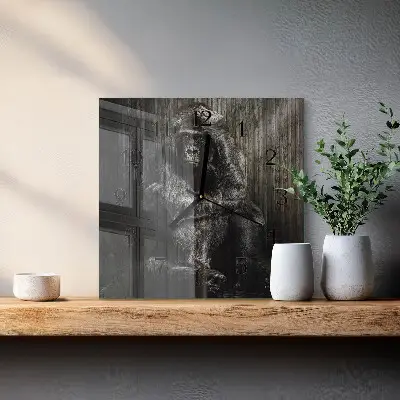 Wanduhr mit motiv quadratisch Gorilla