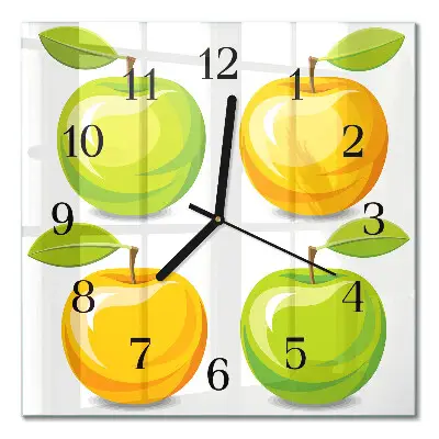 Quadratische wanduhr Äpfel