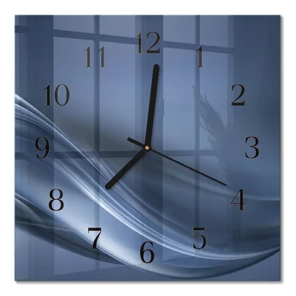 Moderne wanduhr quadratisch Blaue Wellen