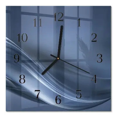 Moderne wanduhr quadratisch Blaue Wellen