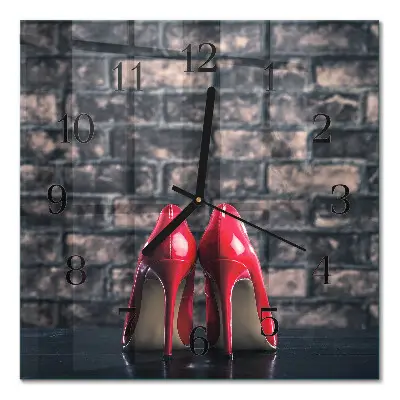 Wanduhr mit motiv quadratisch Rote High Heels