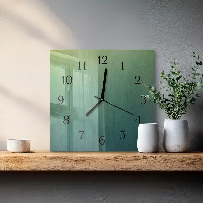 Quadratische wanduhr modern Grüner Farbverlauf